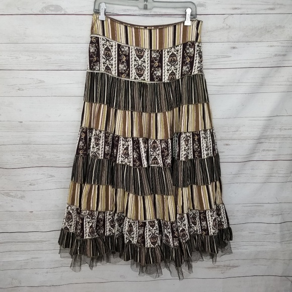 Anthropologie Dresses & Skirts - Lapis L Brown Corduroy Gypsy Boho Broomstick Skirt